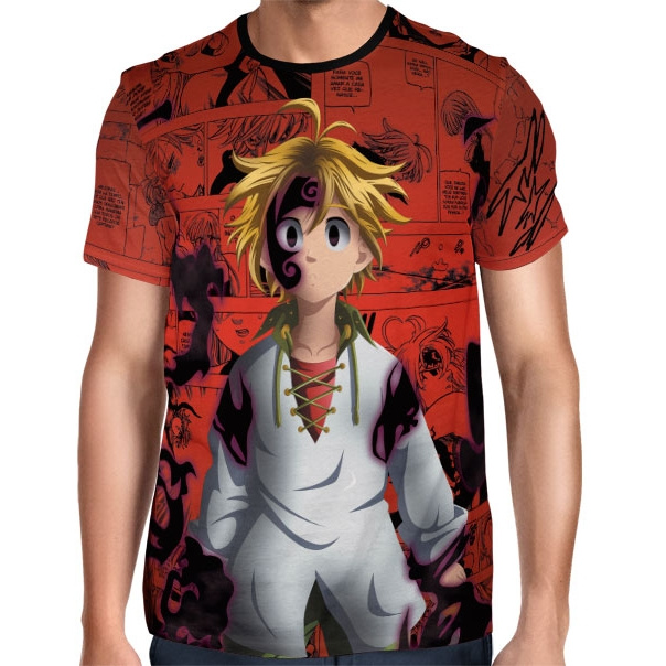 Camisa Full Print Red Mangá Demon Meliodas - Nanatsu no Taizai