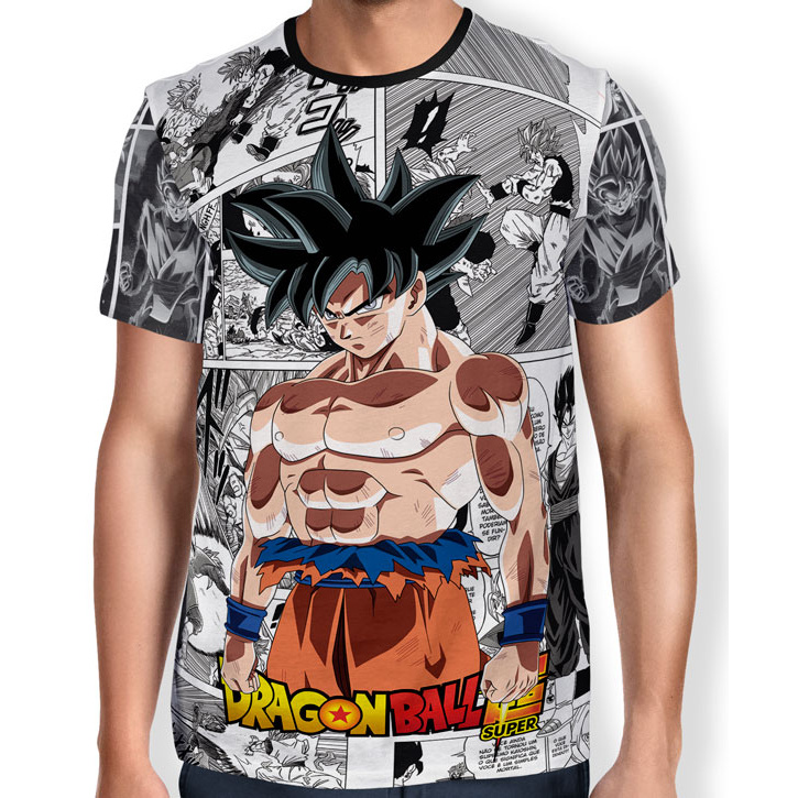 Camisa Full Print Mangá Limit Break Goku - Instinto Superior - Dragon Ball Super
