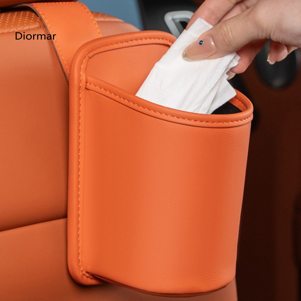 Car Storage Bag Door Organizer Faux Leather Cup Holder Wide-mouth Clip Drink for Back Seat Side Headrest – Multi-funct