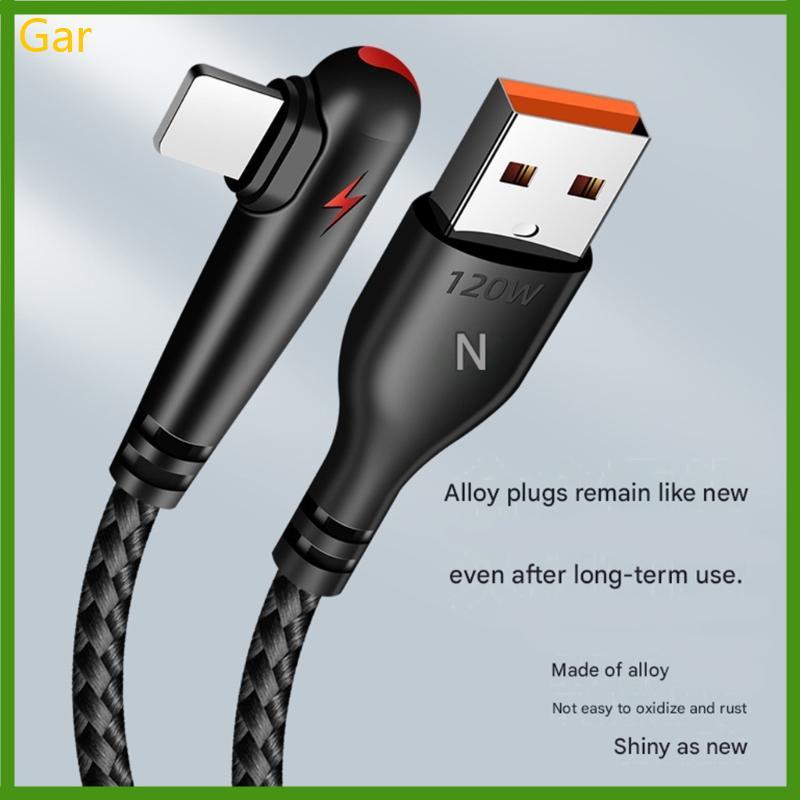 Linha Fio Carregamento Super Rápido Gar 120W Anti-Quebra Nylon Trançado E Ampla Compatibilidade Para D