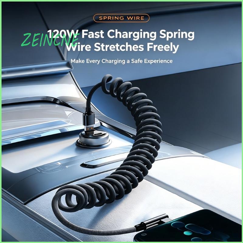 ZEIN USB C Angular 90 Graus 120W Carregamento Rápido Type Para Carro