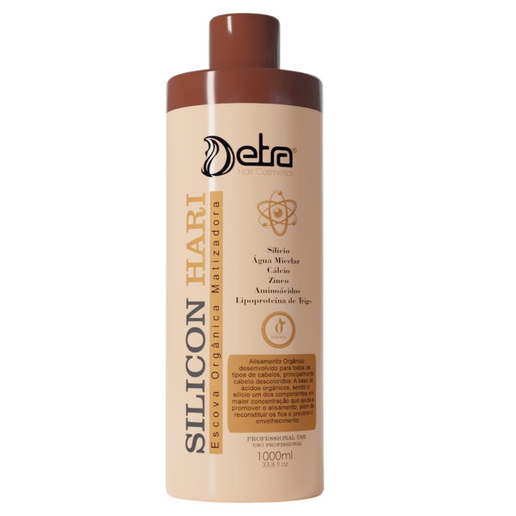Escova Orgânica Alisamento sem Formol Silicon Hair 1 Litro Profissional Detra Hair Cosmetics