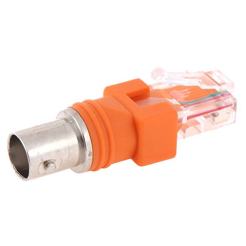 qo 1pcs BNC Fêmea Para RJ45 Macho Adaptador De Acoplador De Barril Coaxial br
