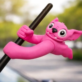 Enfeite De Antena Haste Grossa Boneco Rato Rosa  Decorações para Antena Angel Stich Lilo