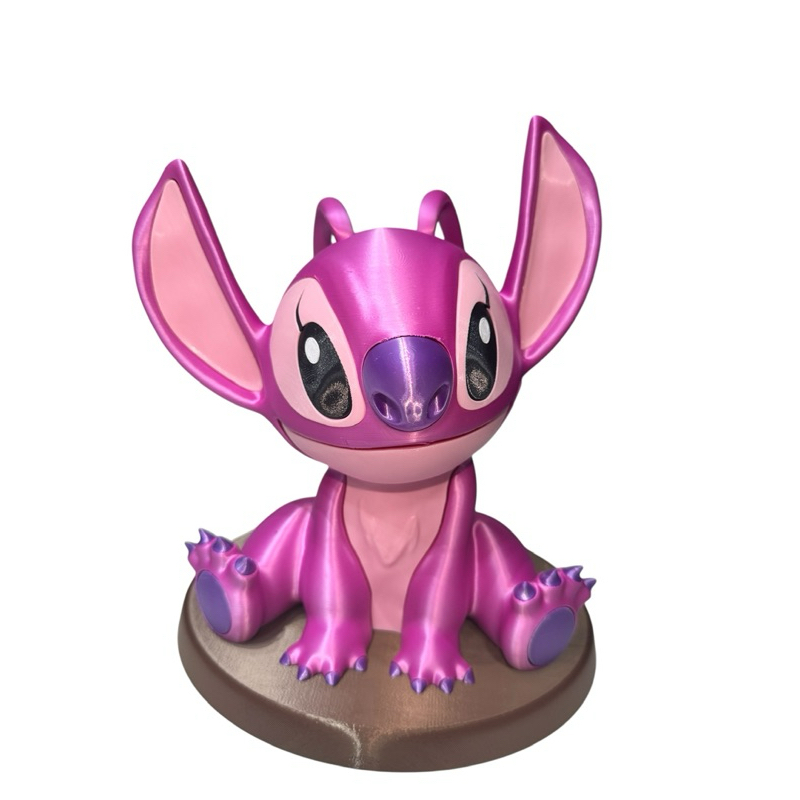 Boneco Stitch - Angel Rosa - Impressão 3d - 25cm