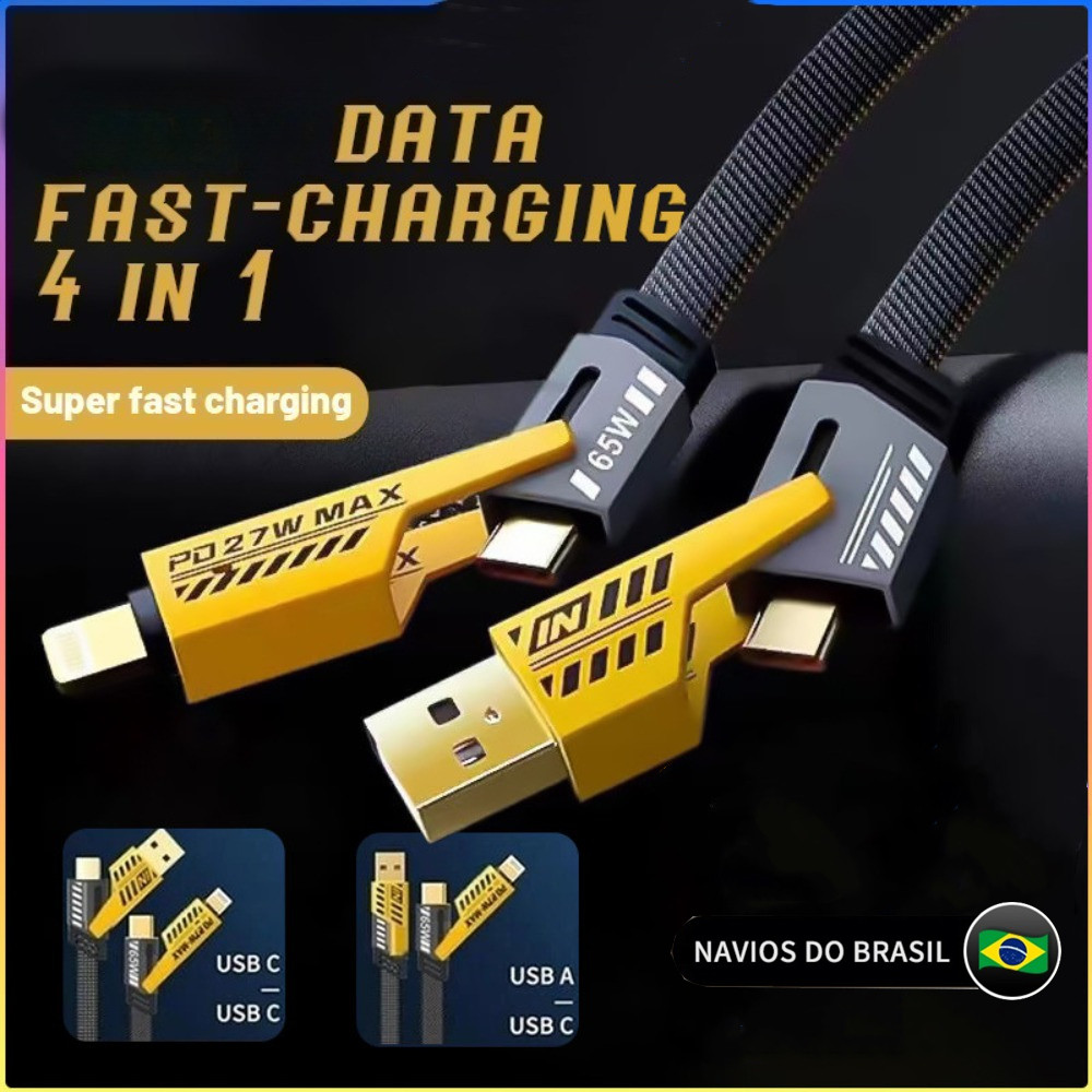 Charging Head 120w Fast Charging 4-in-1 Cable/5A Data Transmission/Type C USB IOS