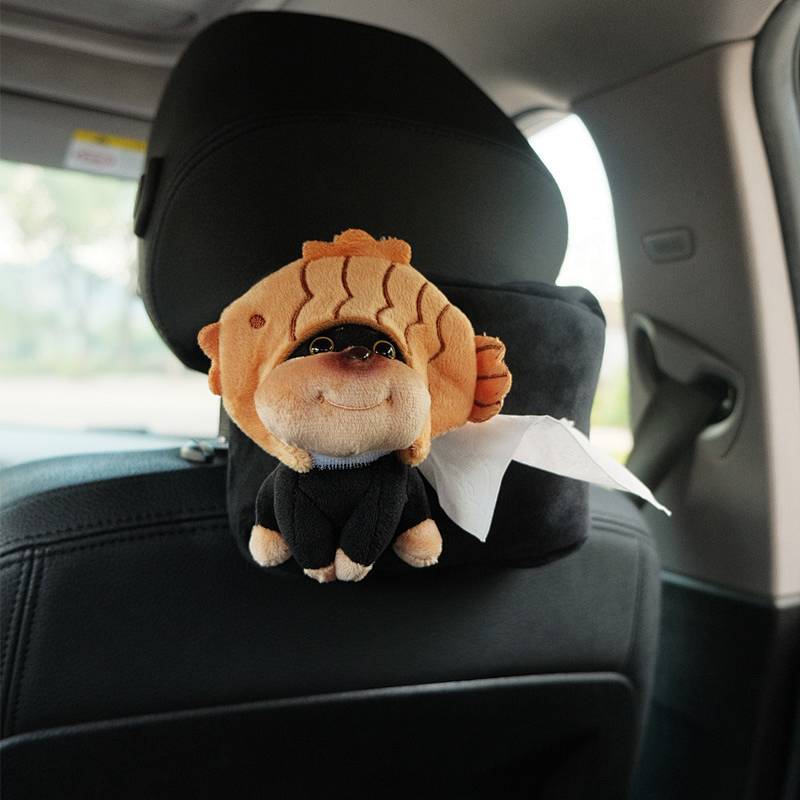 Cute Taiyaki Car Tissue Box Car Paper Cover Seat Back Hanging Car Interior Car Special Creative Advanced Sense ig93