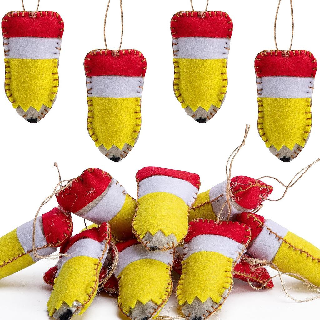 Deloky 12 Pcs Back to School Felt Pencil Ornament, 3