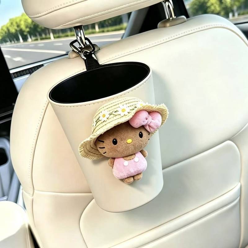 Cute KT Car Tissue Box Trash Can Hanging Storage Bag Car Chair Back Decoration Tissue Bag Car Storage NyJW