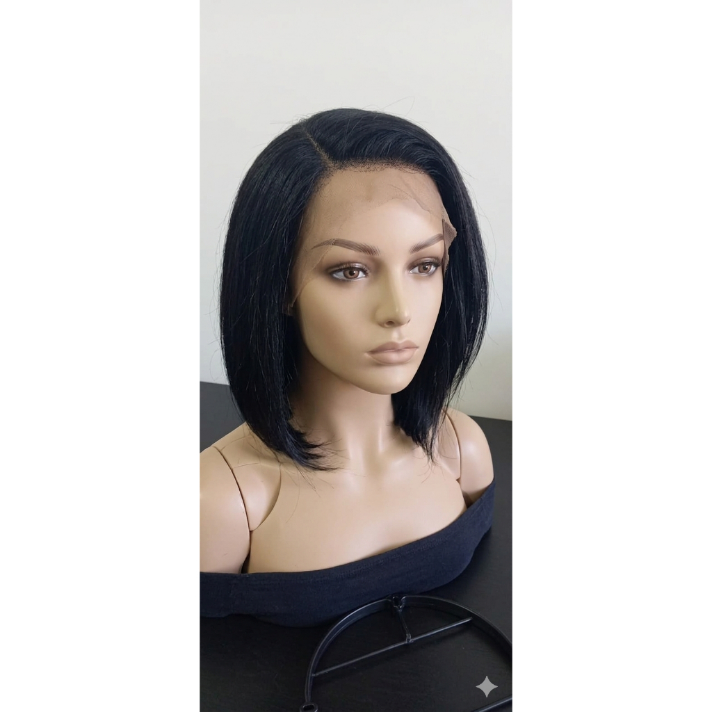 Peruca Wig Lace Penteado Curto  Mega Hair Humanizado Fibra Russa Premium Bella Hair