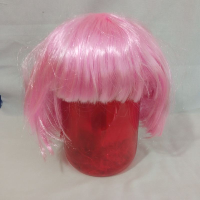 peruca rosa estilo de corte Channel ideal para fantasias e cosplay otaku anime manga