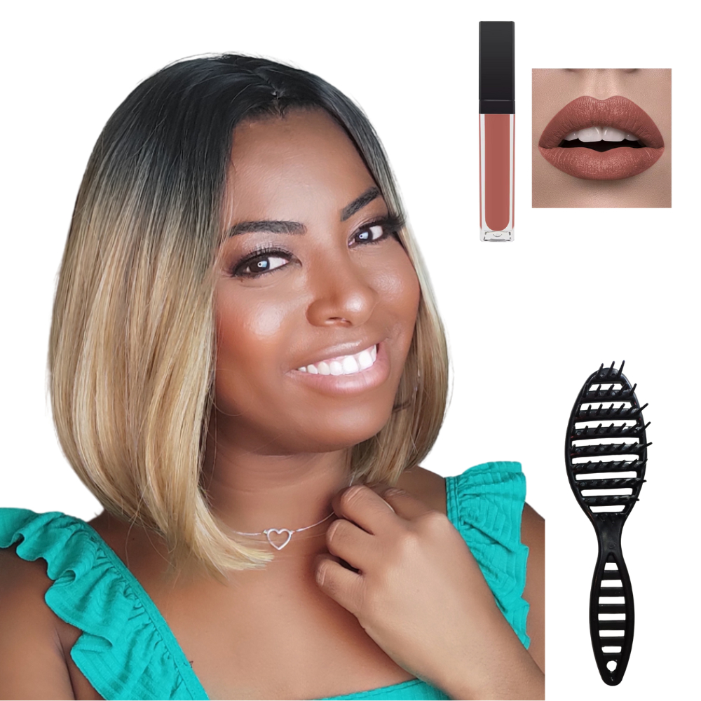 Wig Peruca Lace Curta Channel S/franja loiro