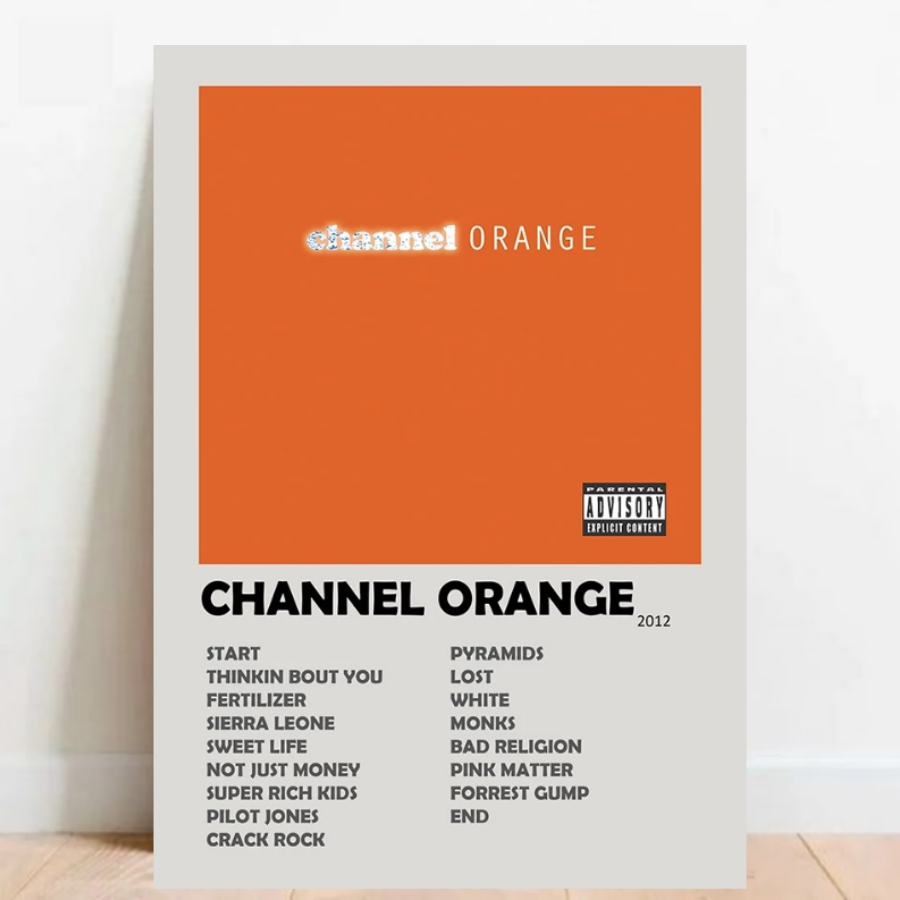 Quadro Placa Decorativa Frank Ocean Channel Orange Album A3 40x30