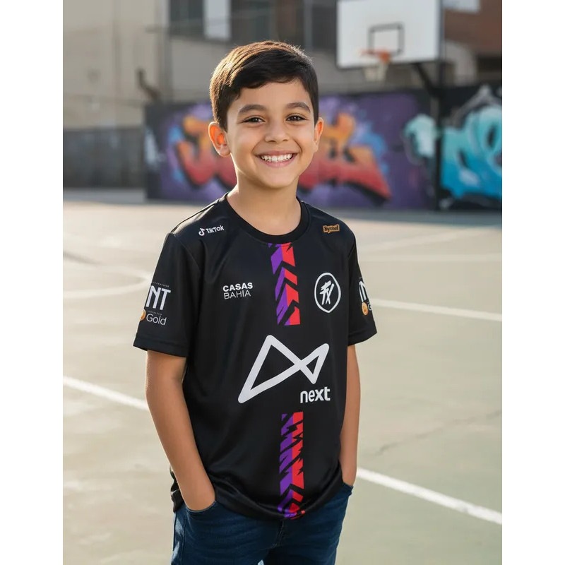 Camiseta Gamer Time Fluxo Uniforme Pro Player Esports FF Booyah Adulto Infantil