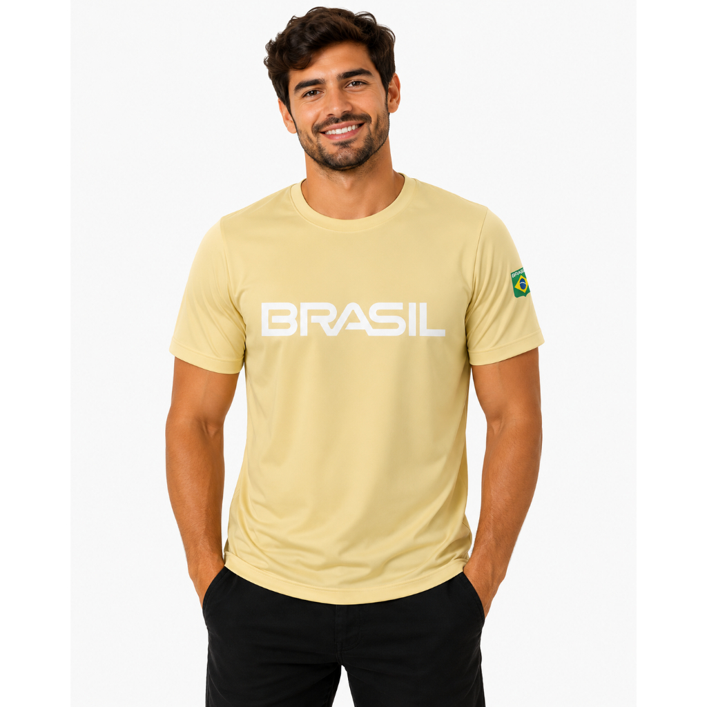 Camisa Olimpiadas Brasil Manga Curta Dry Uv50+ Esport