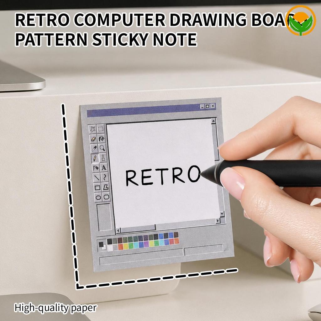 Blocos De Notas Retrô Com Padrão De Quadro Digital-Folhas De Escrita Autoadesivas Suaves À Prova De Tinta-Presente De Pa