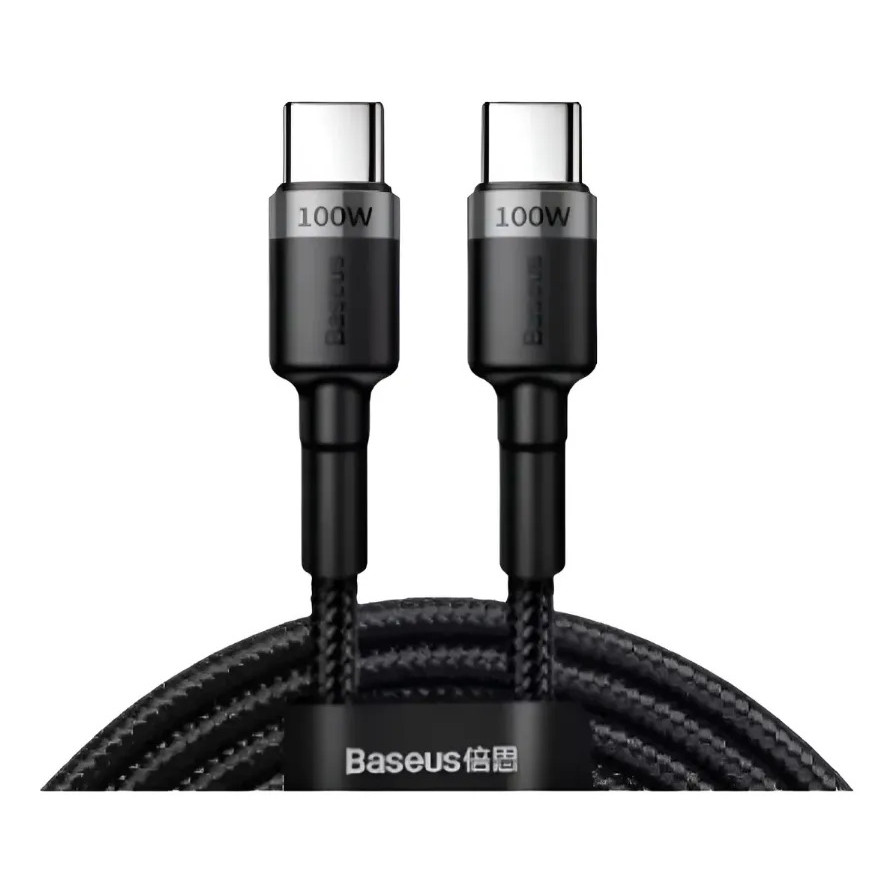 Cabo Baseus 2 Metros Tipo C/c 20v 100w 5a Fast Charging Data Cinza