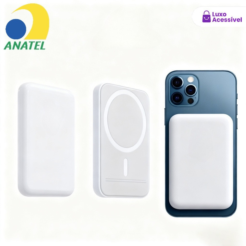 Carretel De Indução Portátil iPhone Magsafe Apple Carga De Farol Sem Fio 3000mAh/5000mAH/10000mah