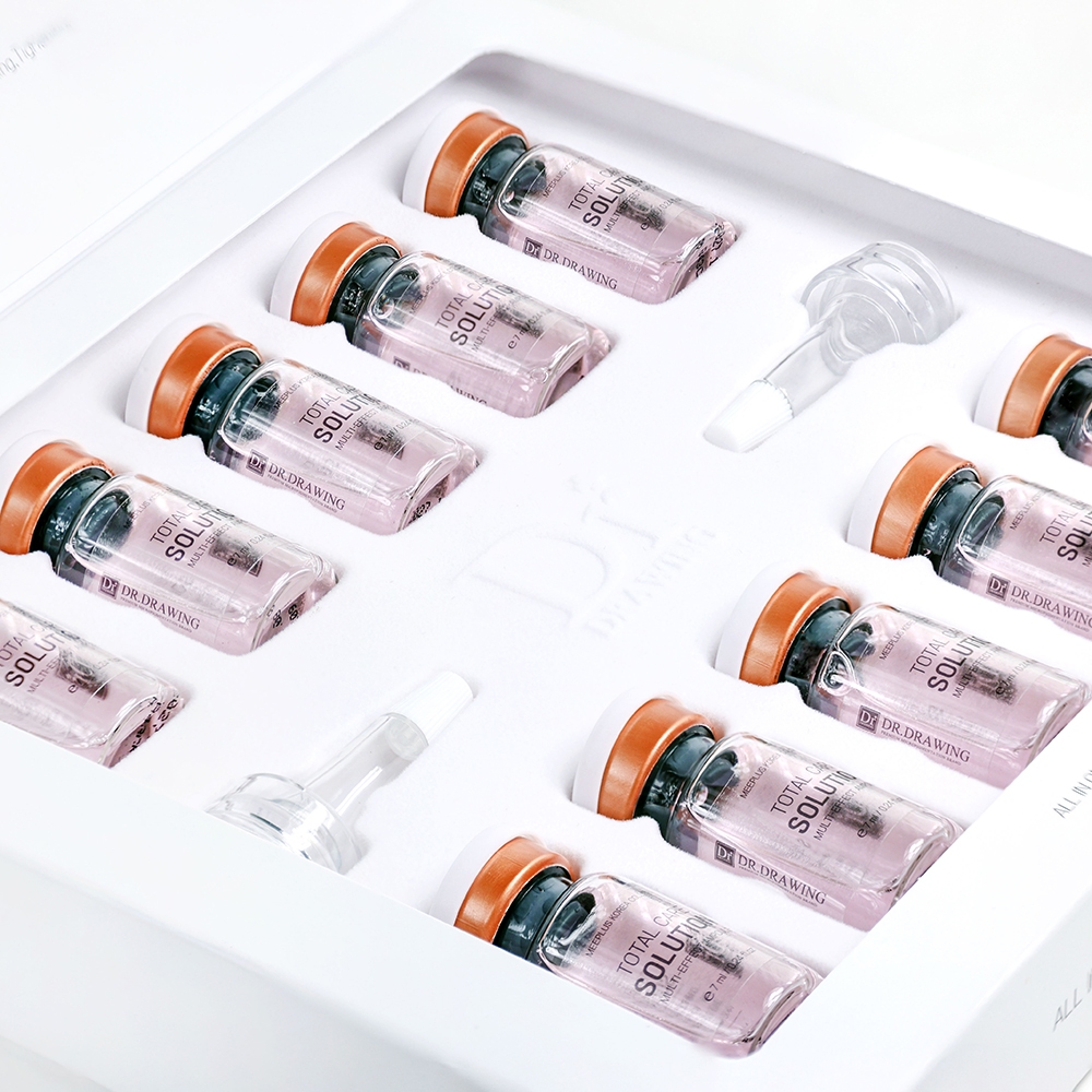 DR.DRAWING Total Care Solution Ampola Textura Lisa Da Pele 7ml 10 Frascos Sérum De Tudo-Em-Um