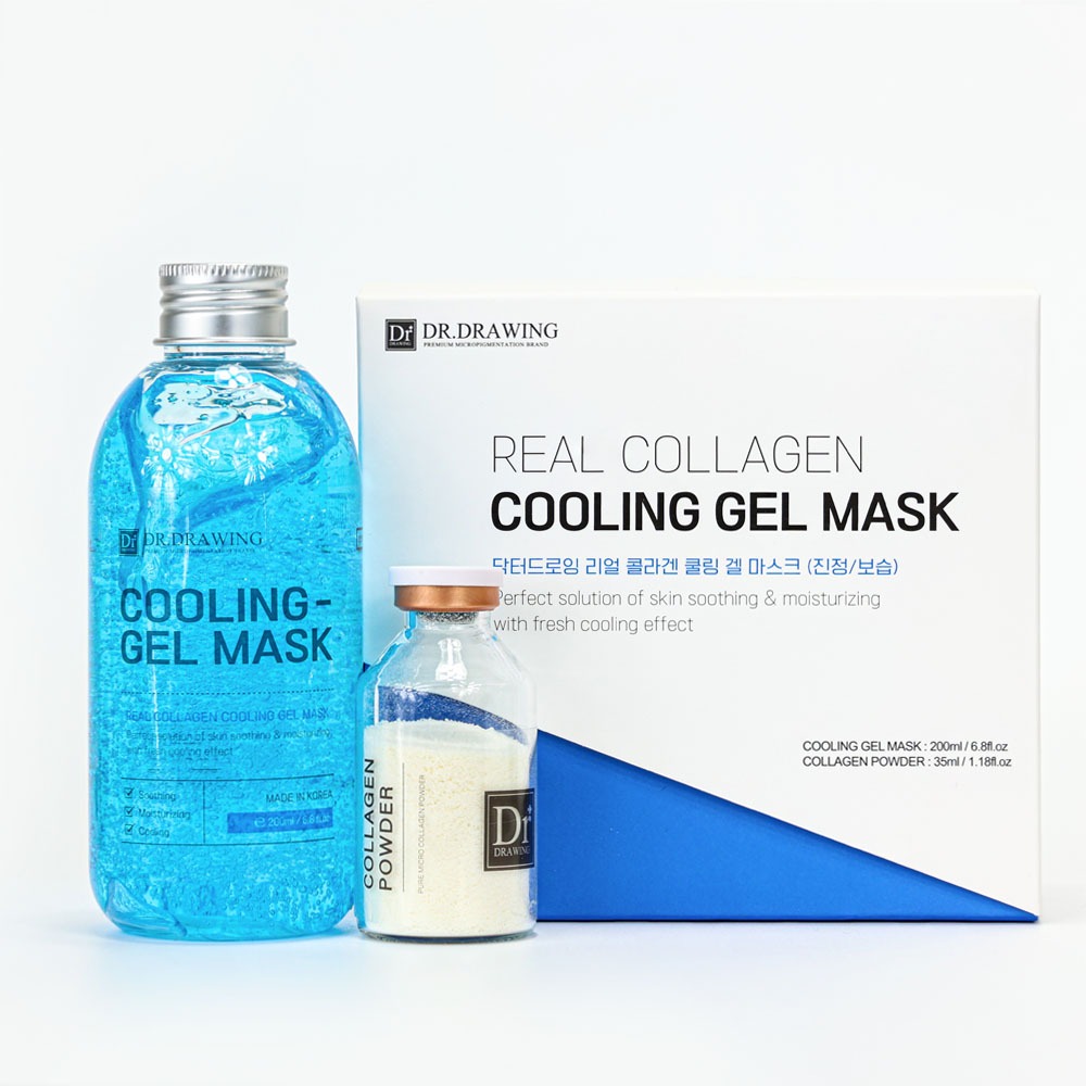 DR.DRAWING COOLING GEL MASK KIT Hidratante Facial Colágeno Em Pó Fabricado Na Coreia