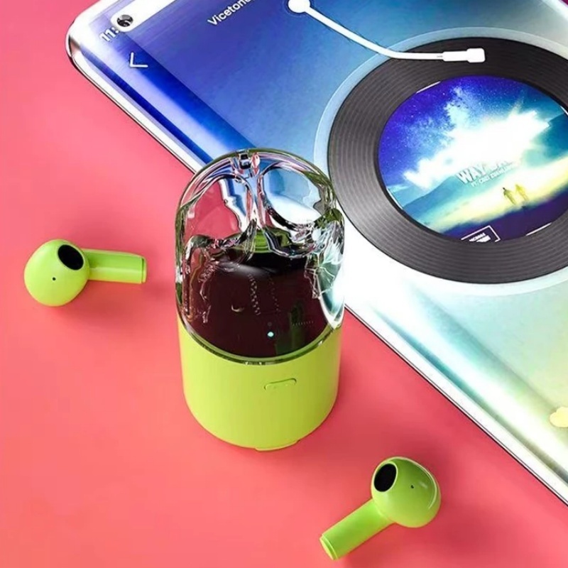 caixa de som sem fio e fones de ouvido 2 em 1 alto-falante tipo balde fones de ouvido Bluetooth baz