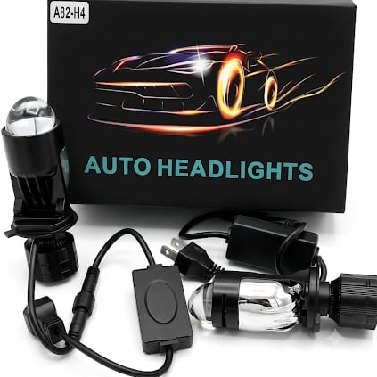 30000LM 120W A82-H4 Projetor LED Mini Lente Auto H4 Kit de Lâmpada de Farol Conversão High Beam Low 6000K Turbo Fan Car