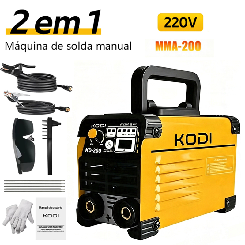 220V Máquina Solda Inversora Profissional Mini máquina de solda digital MMA-200 Portable Welding Machine D13/1