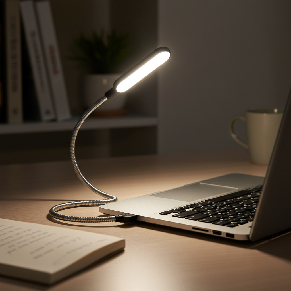 Luz de leitura LED portátil Mini USB 6 flexível para laptop e power bank