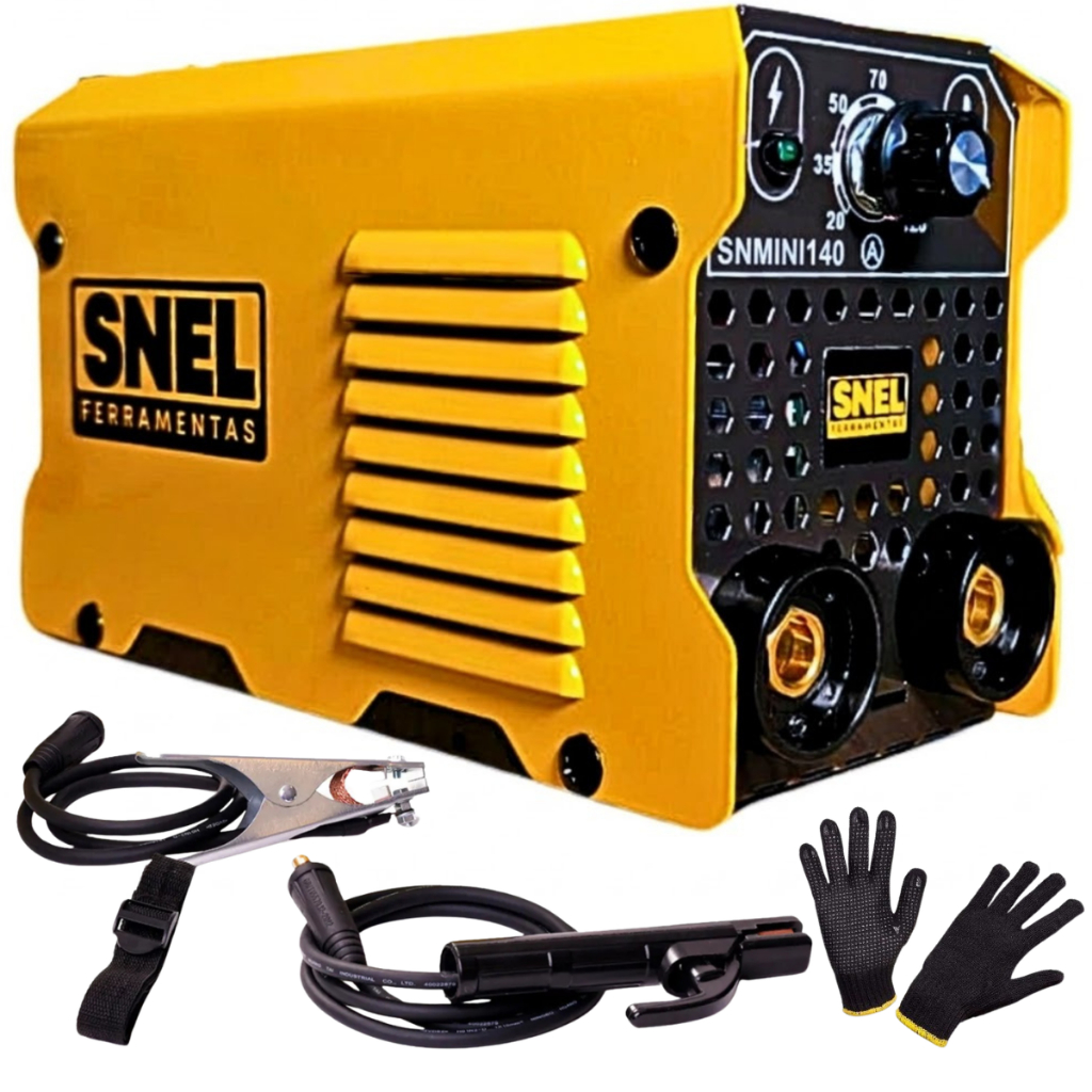 Maquina Inversora De Solda Mini-140a Amperes 220v Portatil Profissional + Par Luvas de Proteção