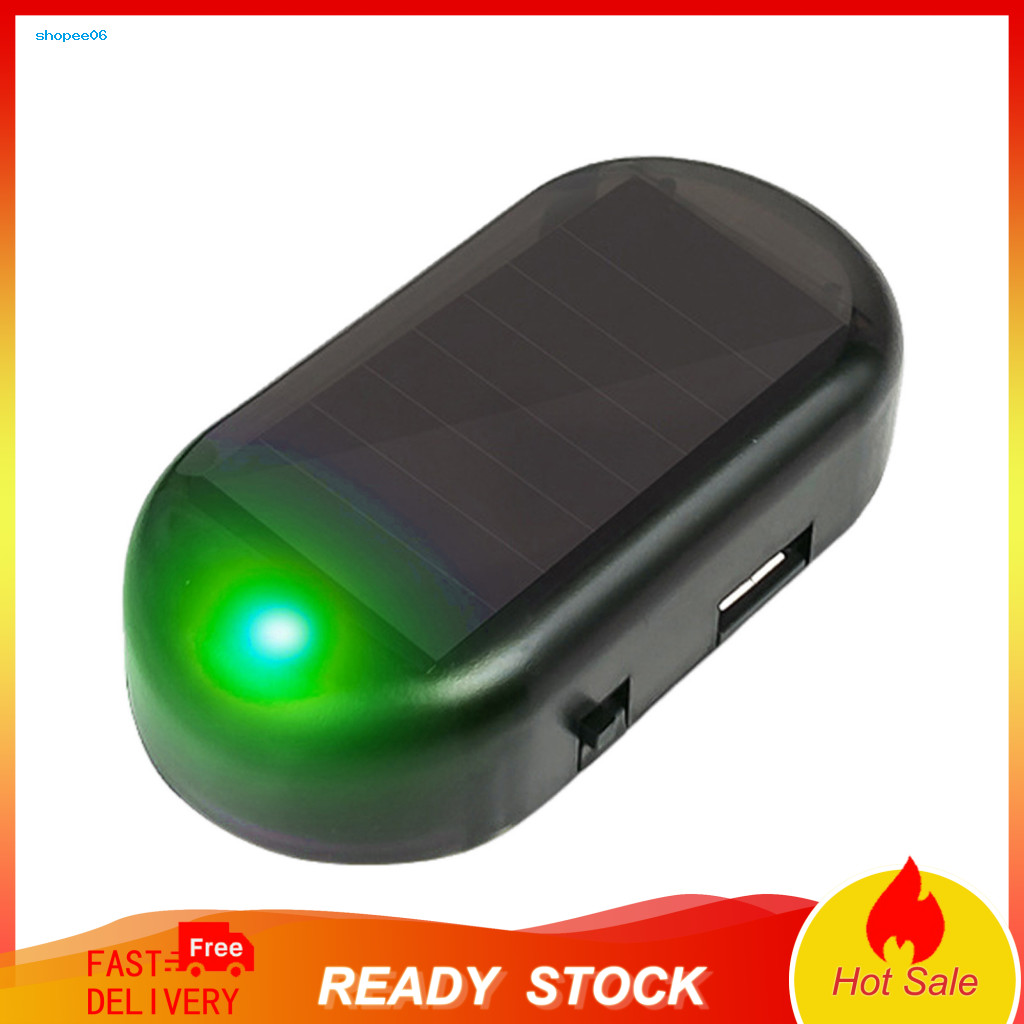 Car Solar Led Lights Warning Light for Power Anti-theft Flashing Dummy Alarm Security with Usb Charging Theft for Vehicl