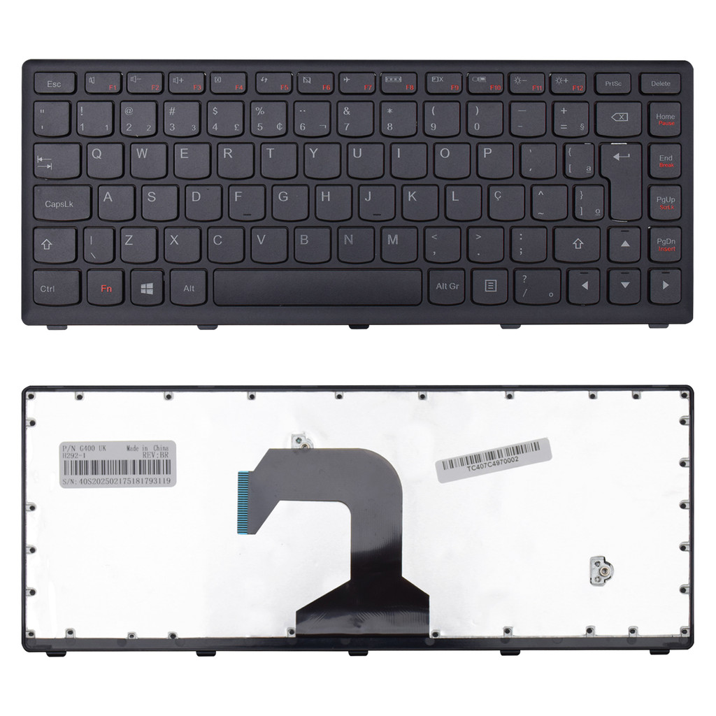 Teclado para Notebook Lenovo Ideapad S400-80A10000BR Preto