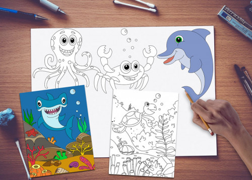 DFY SEA ANIMALS COLORING BUNDLE