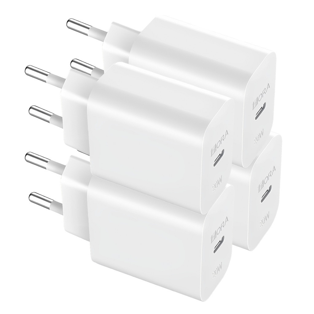 KIT 4x Carregador Usb 1Hora, Porta Usb C Pd20W Branco