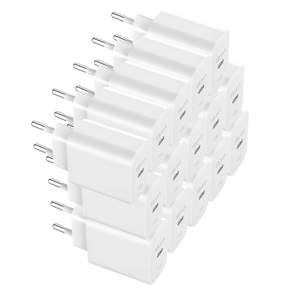 KIT 15x Carregador Usb 1Hora, Porta Usb C Pd20W Branco