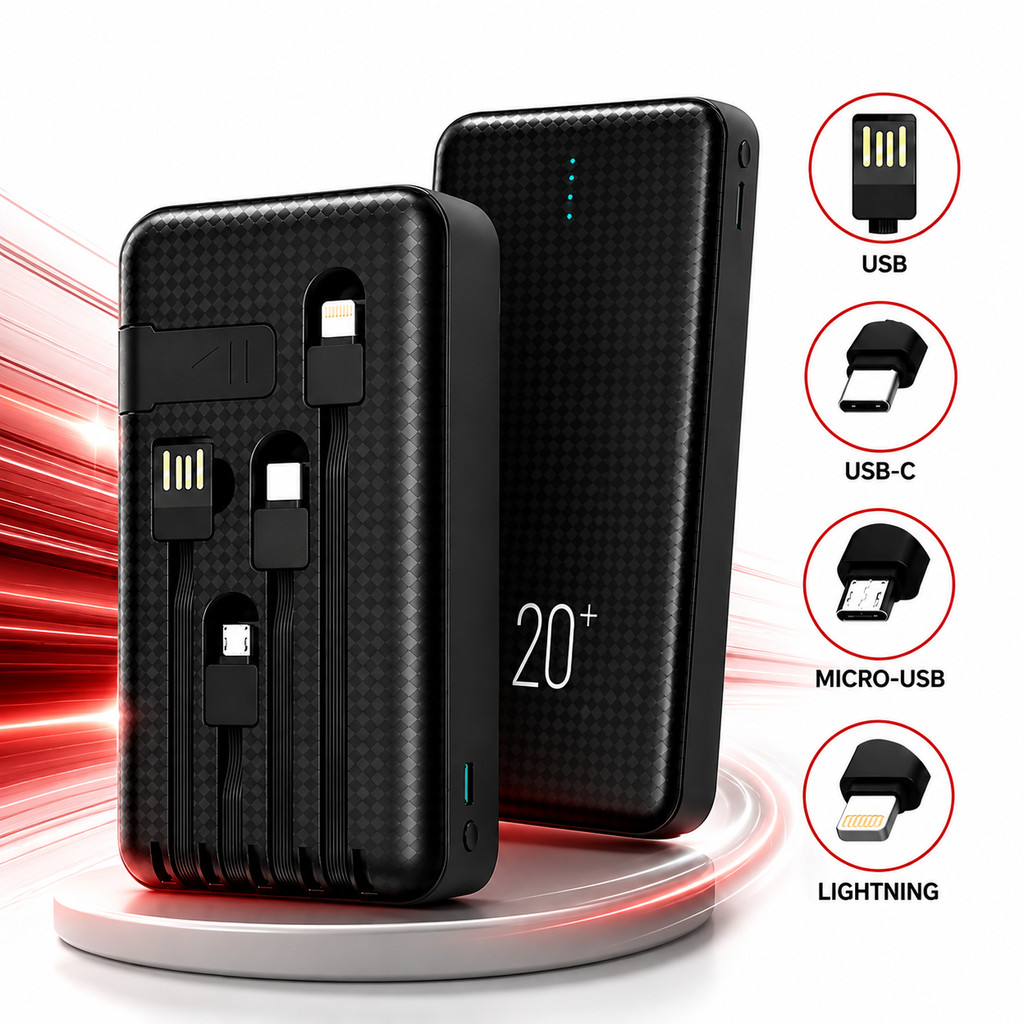 Carregador Portátil Premium 20000mAh Altomex USB-C Lightning Micro USB V8 Altomex