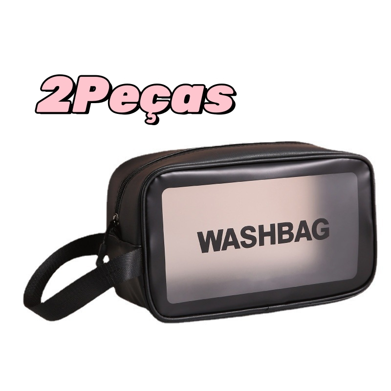 2 Kit Tamanho médio Bolsa Nécessaire De Maquiagem Portátil Para Viagem Portátil à Prova d'água Bolsas  Washbag Transparente À Prova d’água Preto