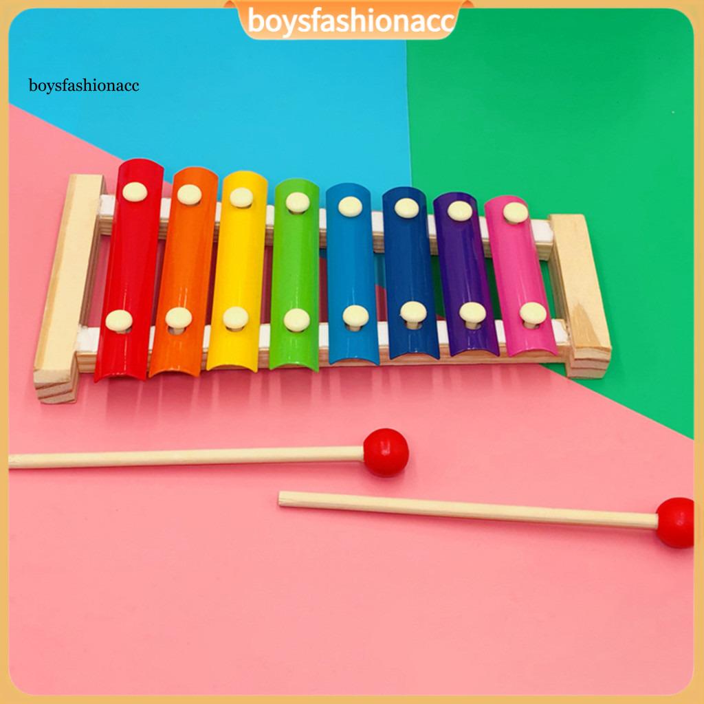 Get different tones by hitting the keyboards of colors The size is 24x12x2cm and comes with two percussion st