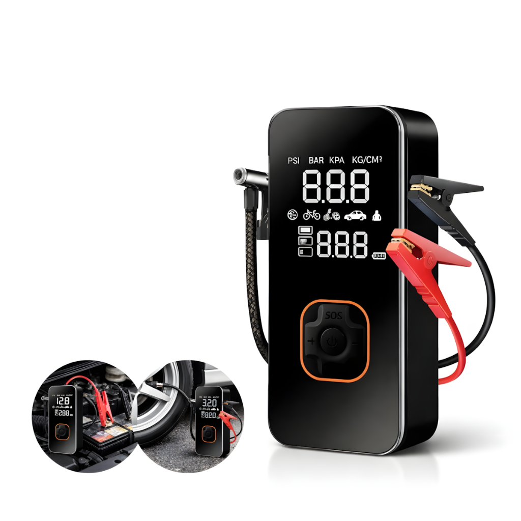 Air Compressor Power Bank Jump Starter Bateria Para 12v Emergência Dispositivo De Partida Pneu Inflator Bomba