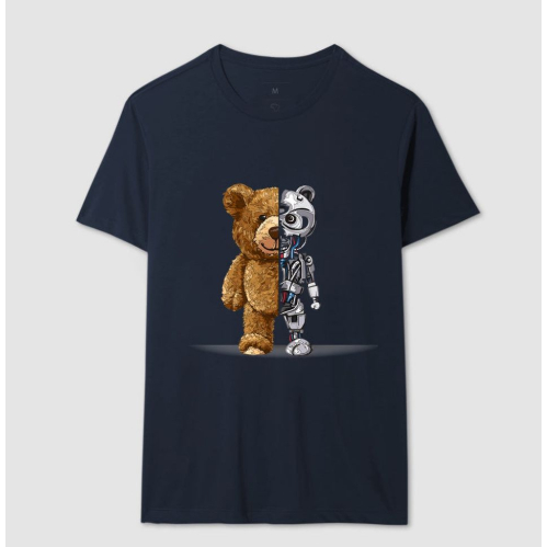 Camiseta Masculina Com Estampa urso android Tecido Premium 100% Algodão