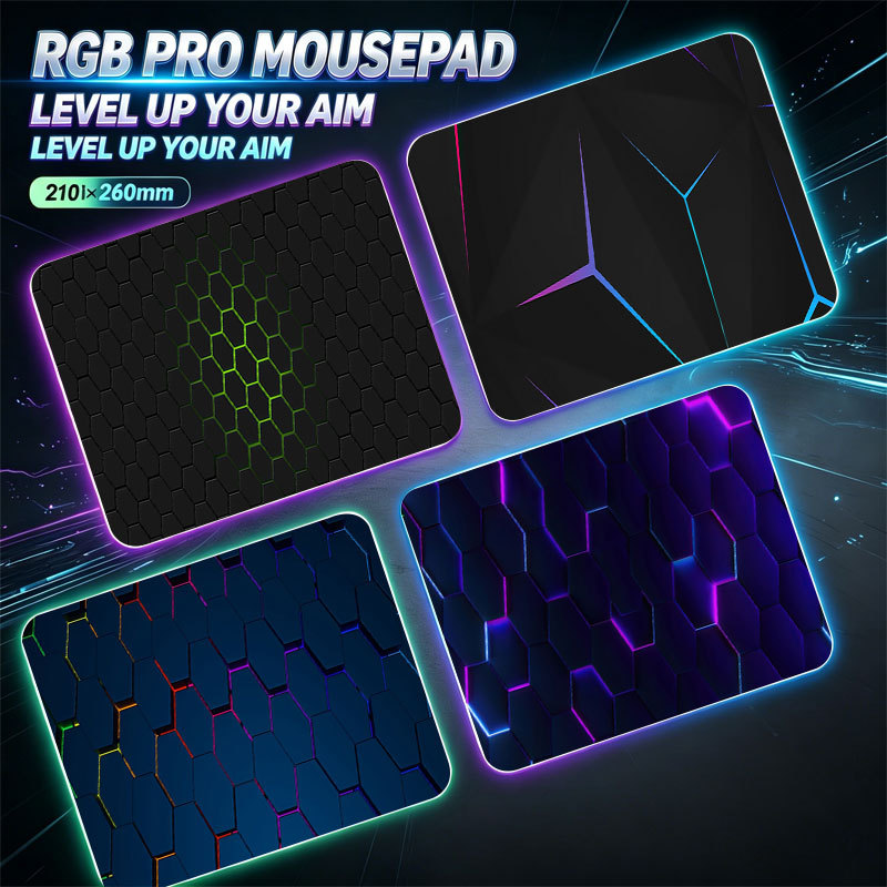 Cool Tech Geométrico Neon Pequeno Antiderrapante Mouse Pad Resistente A Manchas Mini Gaming Laptop Tapete De Mesa