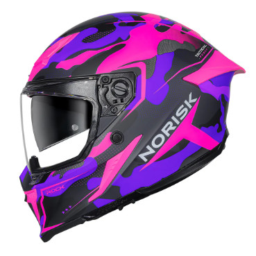 Capacete Norisk Rock Tactical Purple Rosa Fosco C/Óculos