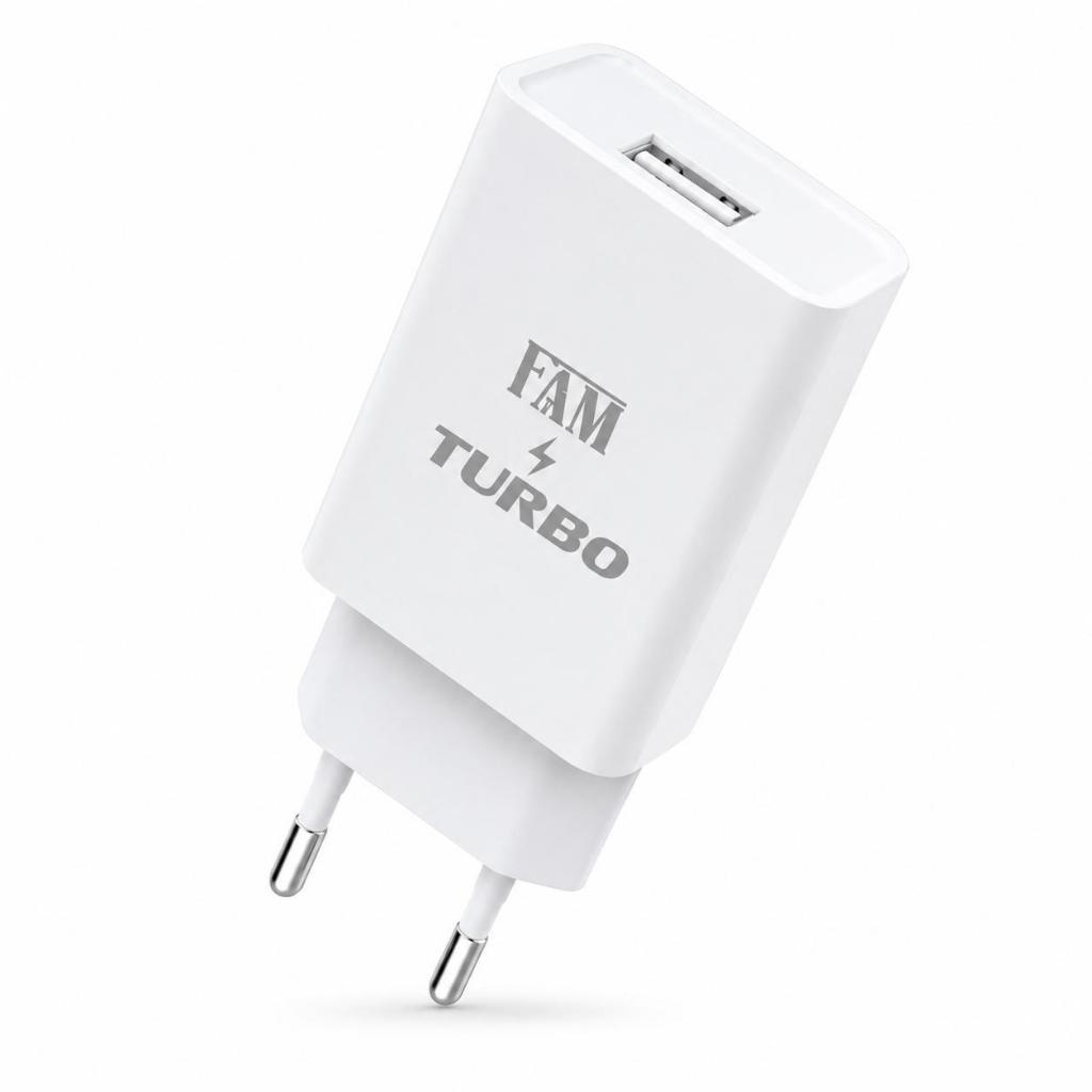 Carregador Turbo USB 18W Fast Charge Bivolt Branco Anatel Nf top