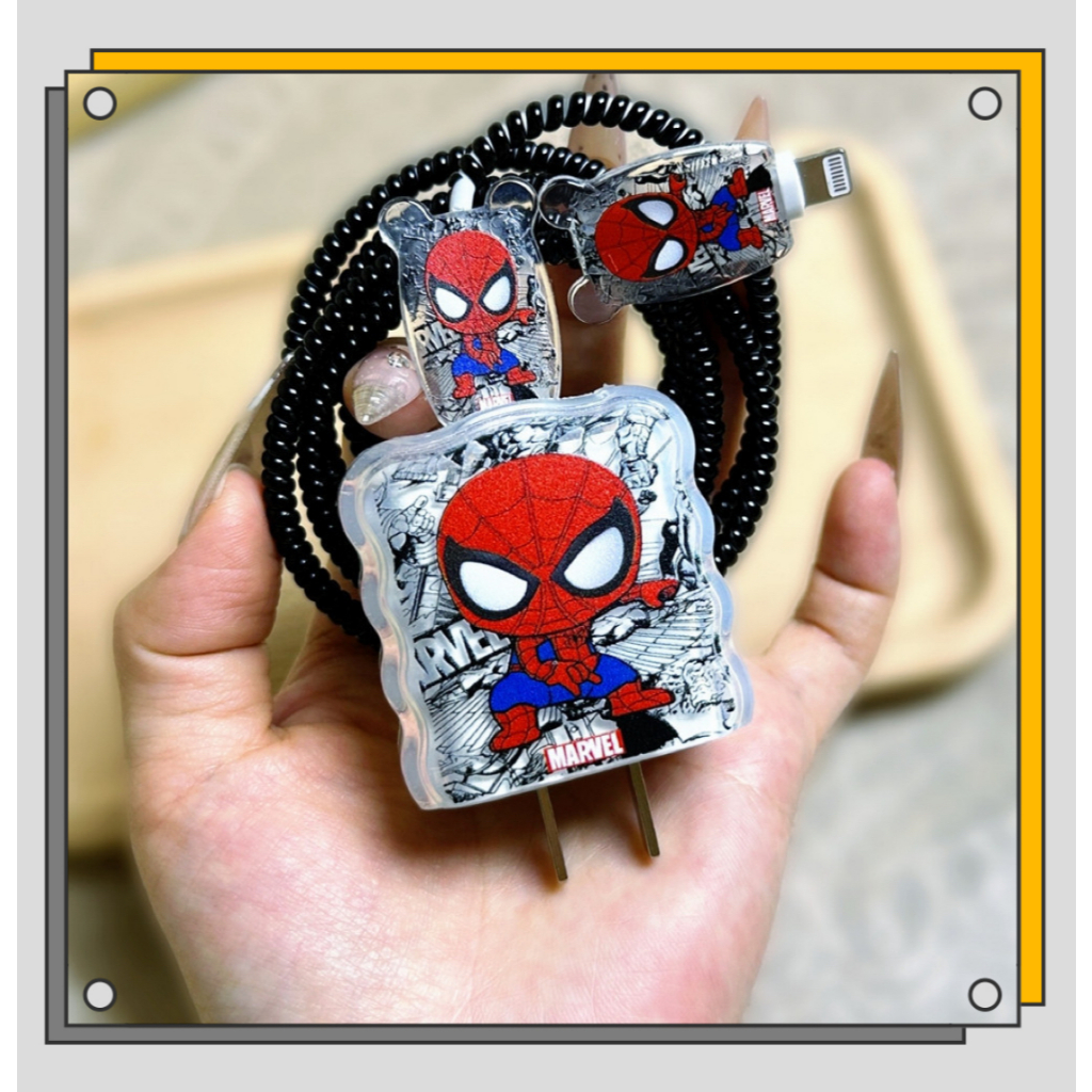 Marvel Spider-Man Apple Charger Capa Protetora Protetor De Carregador À Prova De Choque Para iPhone 15/16 Pro Max