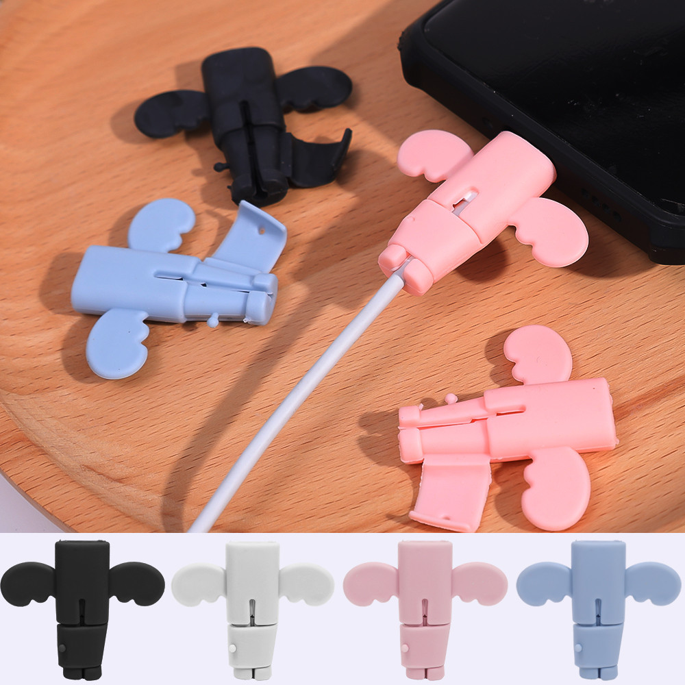 Protetor De Cabo Angel Wing-Suporte Organizador Enrolador-Anti-Dobra , Desconexão-Para IPhone Micro USB C Line Cable Pro