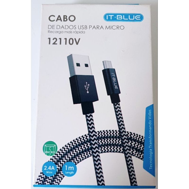 cabo carregador V8 tip MICRO para celular reforçado carga e transferencia de dados