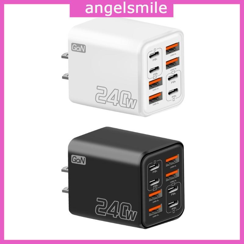 Carregadores ANG Fast Speed 240W GaNs 8 Portas USB C E Um Carregador Múltiplo Para Telefones , Laptops Tablets