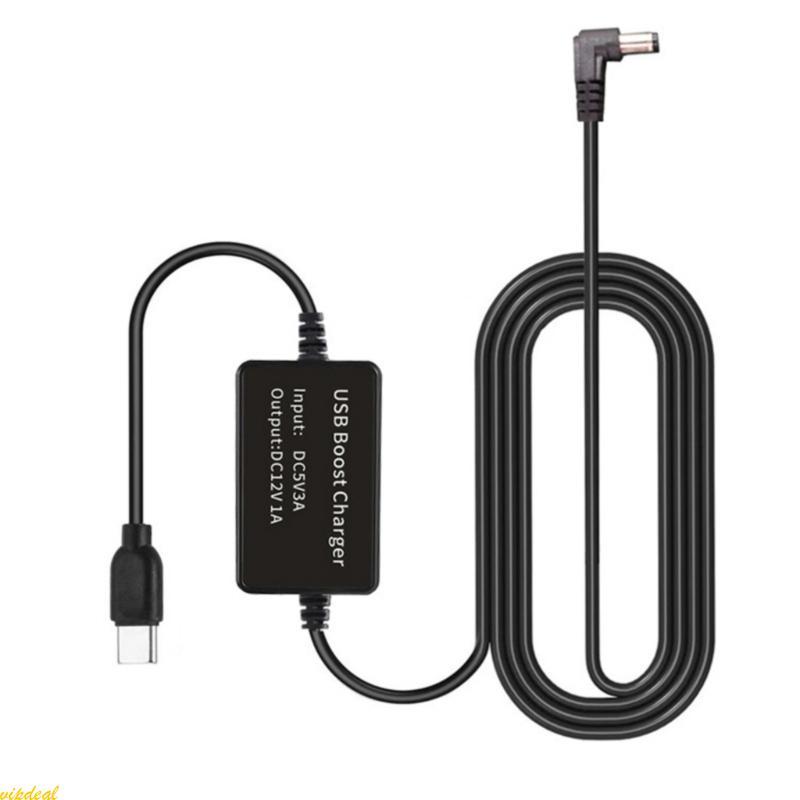 vipdeal 155cm USB Tipo C Para DC5521 Boost Cable Converte 5V A 12V Power Gravador De Condução LED Light Fan Modem
