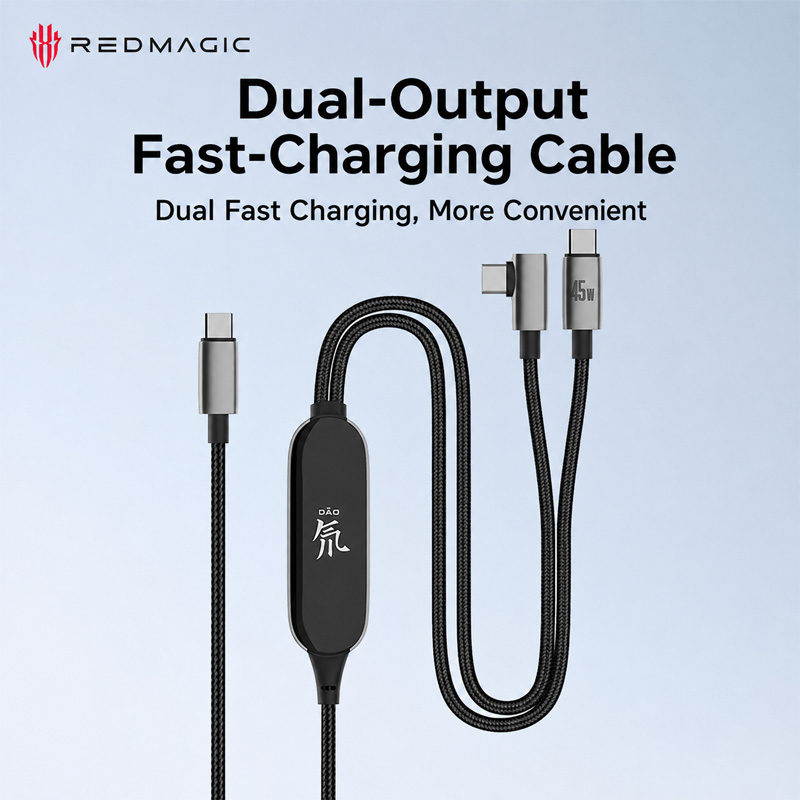 Cabo de Dados Nubia Redmagic Deuter One Split Two Tipo C Plugue de Liga de Zinco 100W Alta Potência Cabo Trançado