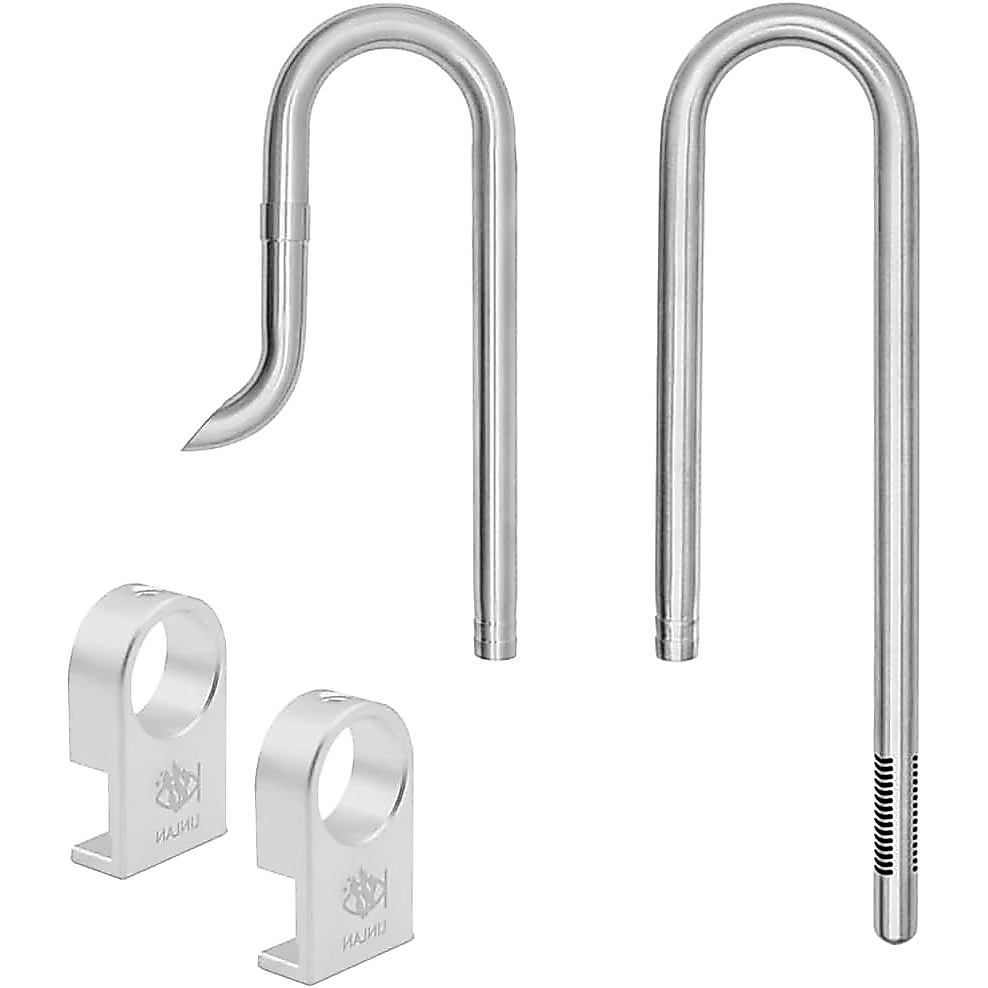 LINLAN 304 Stainless Steel Lily Pipe Inflow and Outflow with Mini Aluminum Alloy Pipe Holder, 360° Rotatable Outflow, Fi