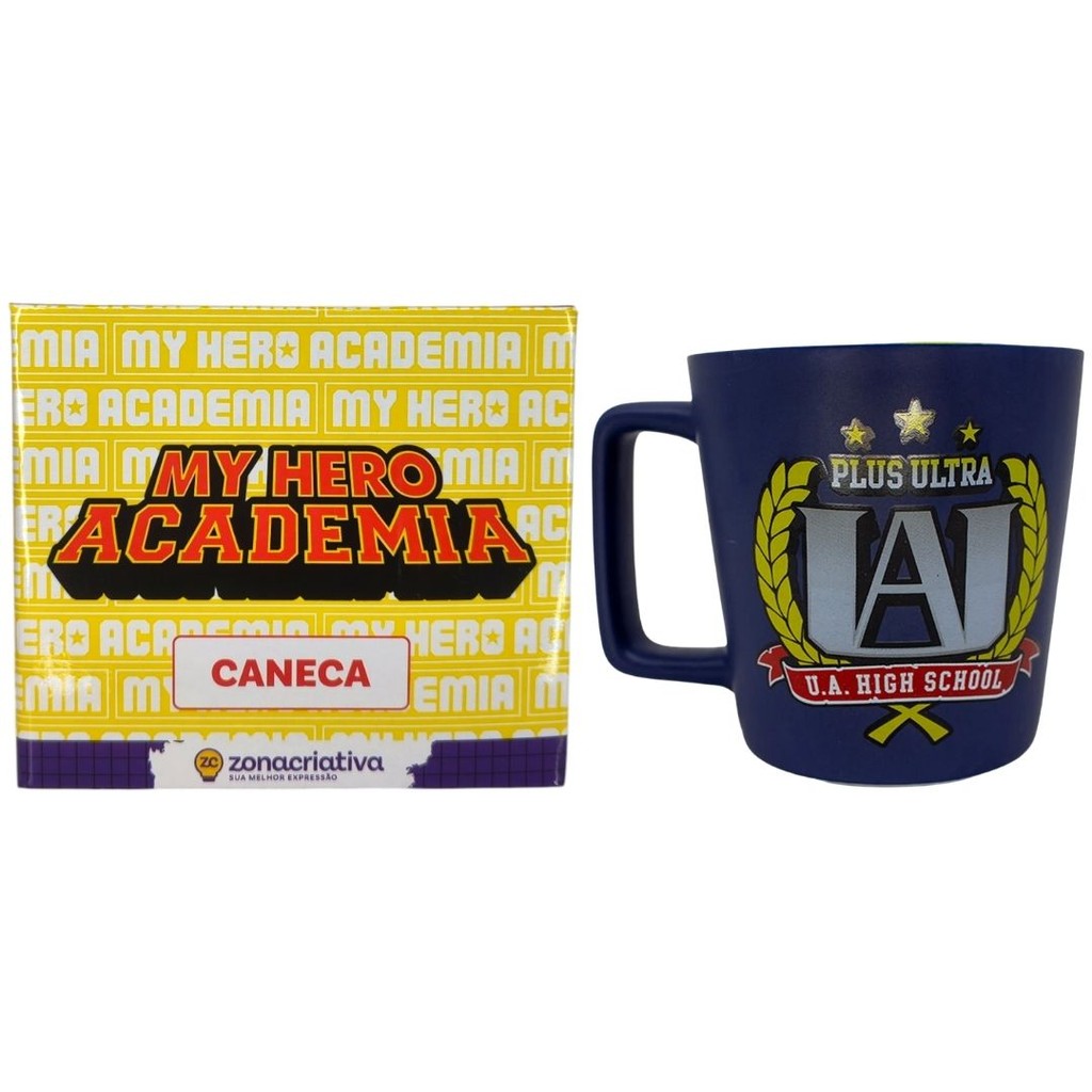 Caneca Bucky My Hero Academia Plus Ultra High School Café Leite Cerâmica 400ML Presente